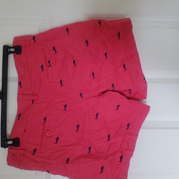 British Khaki pink shorts, navy shark, size 8 - Picture 4 of 8